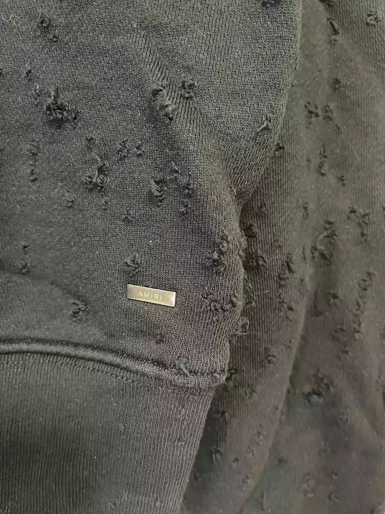 Amiri bullet hole made old hoodie