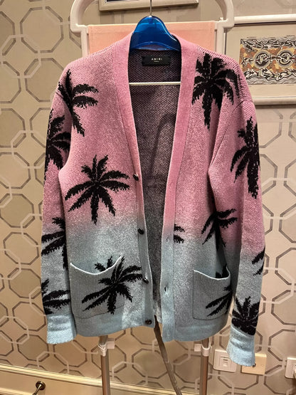 Aimiri coconut tree gradient cashmere cardigan shirt