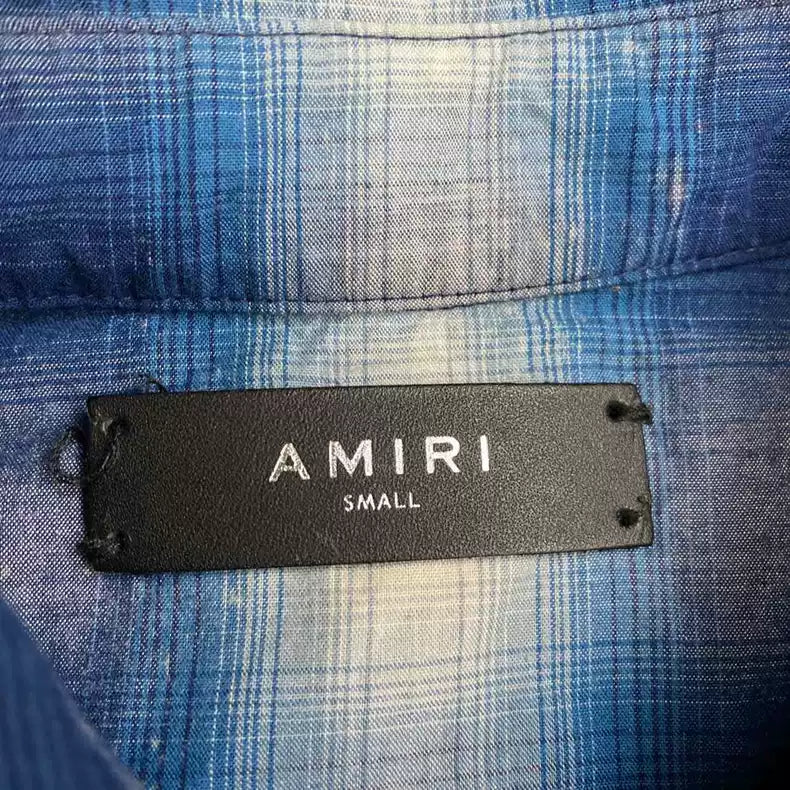 AMIRI Blue Riveted Flannel Shirt