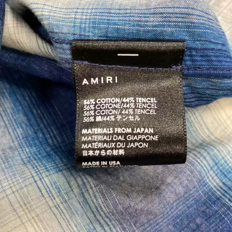 AMIRI Blue Riveted Flannel Shirt