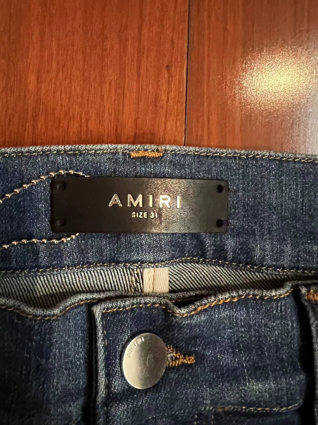 Amiri classic side bright diamond single cut blue jeans