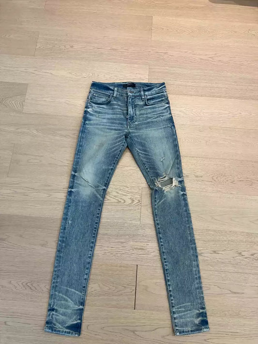 AMIRI 18FW basic damage washed denim jeans