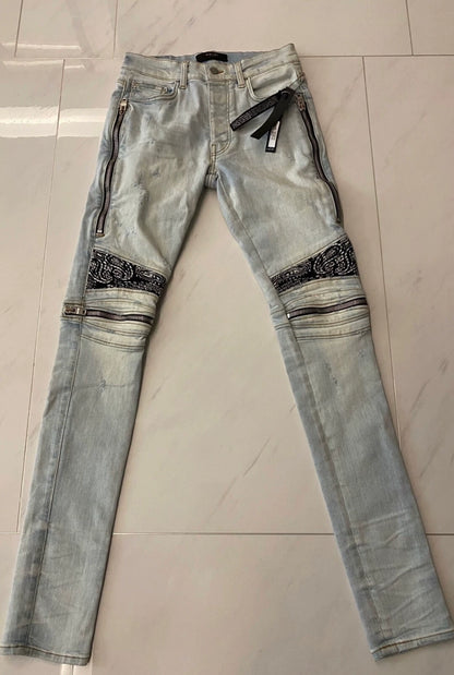 Amiri Classic Cashew Flower MX2 Blue Jeans