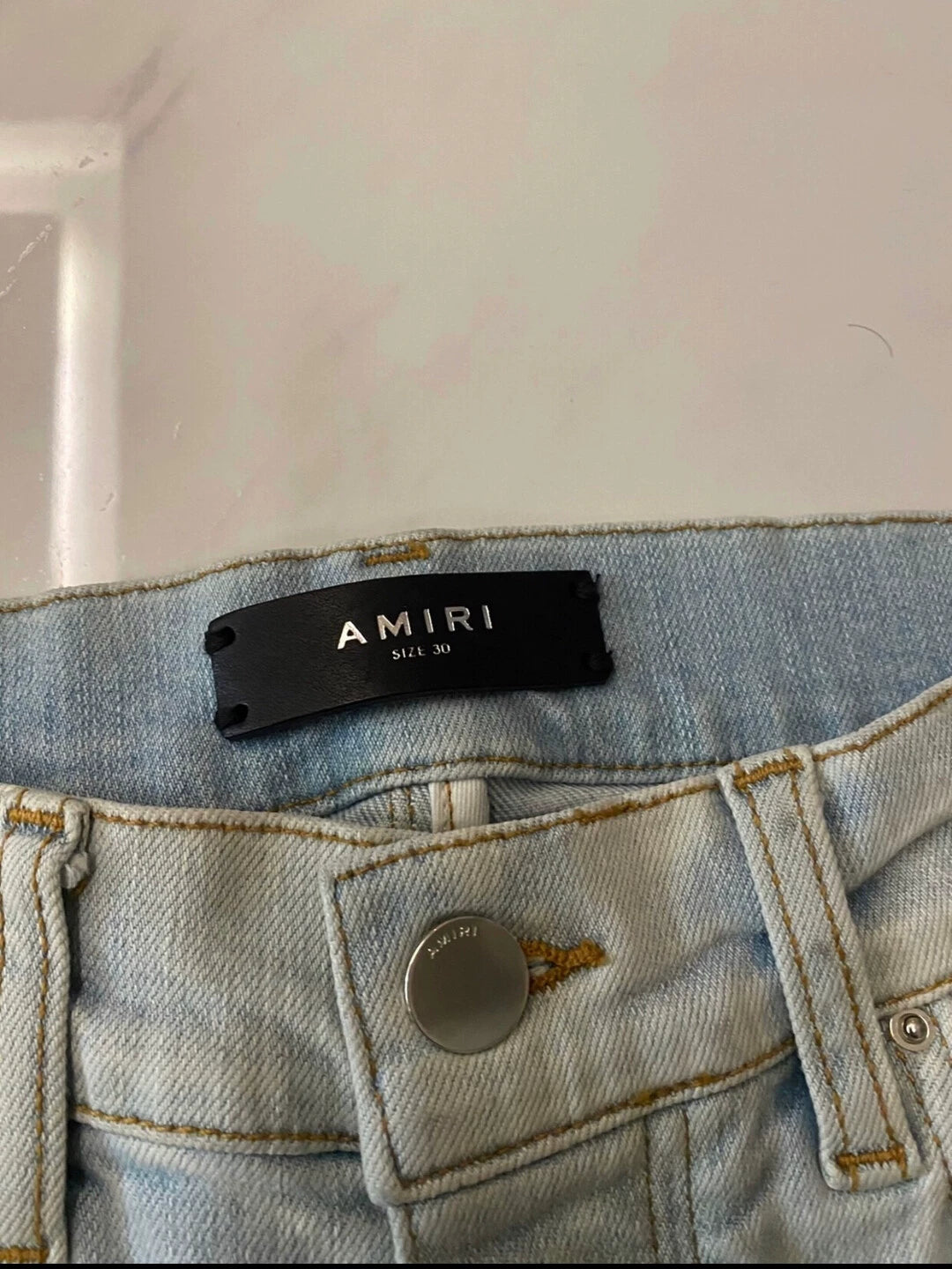 Amiri Classic Cashew Flower MX2 Blue Jeans