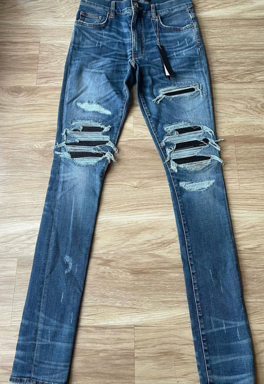 Amiri Classic Splicing MX1 Blue Jeans