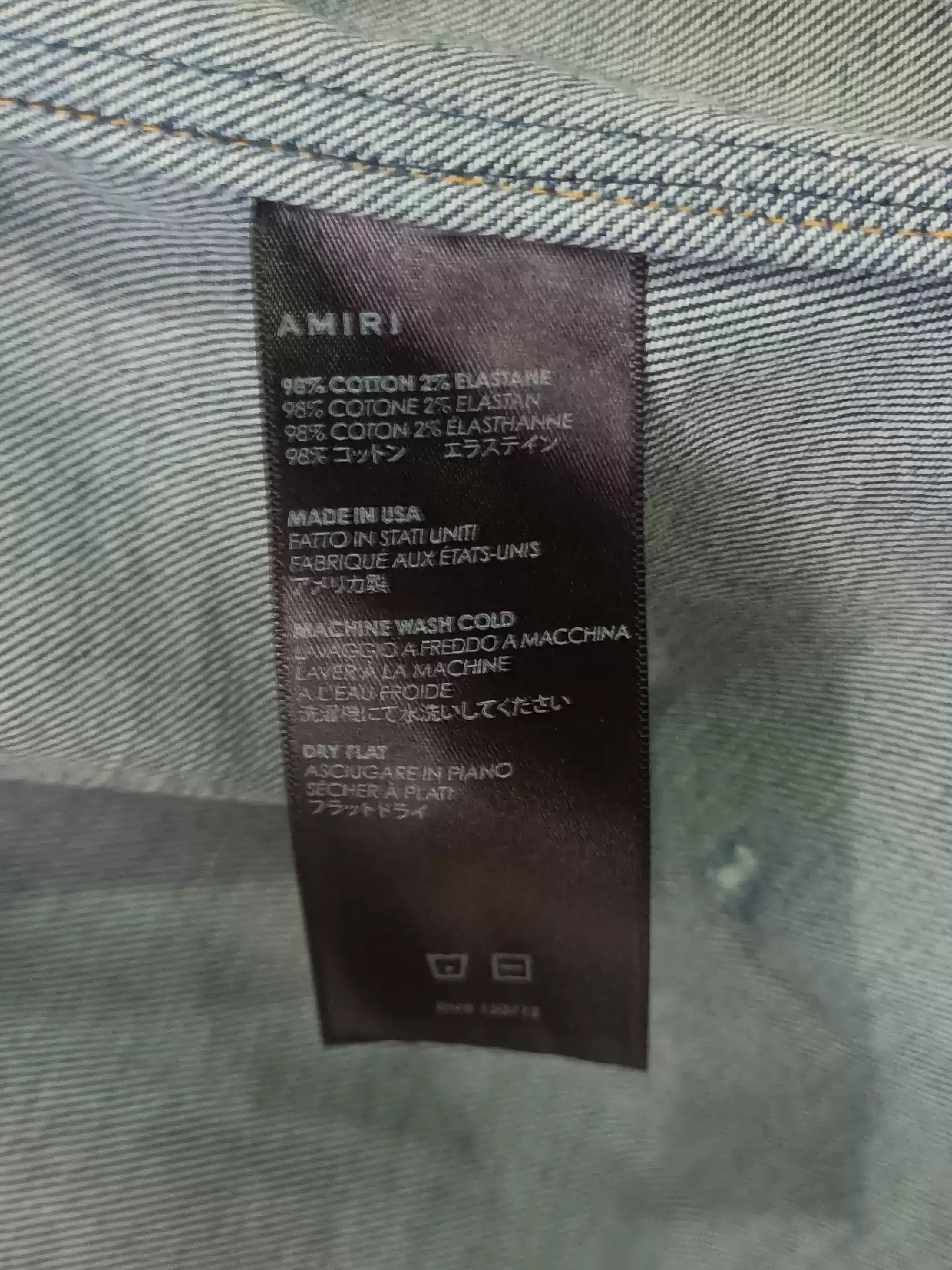 AMIRI 16ss Shotgun Damages Denim Jacket Shirt