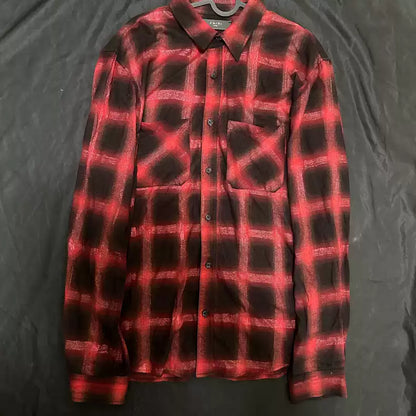 amiri 18AW GLITTER OVERSIZED PLAID SHIRT