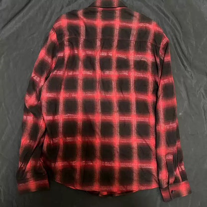 amiri 18AW GLITTER OVERSIZED PLAID SHIRT