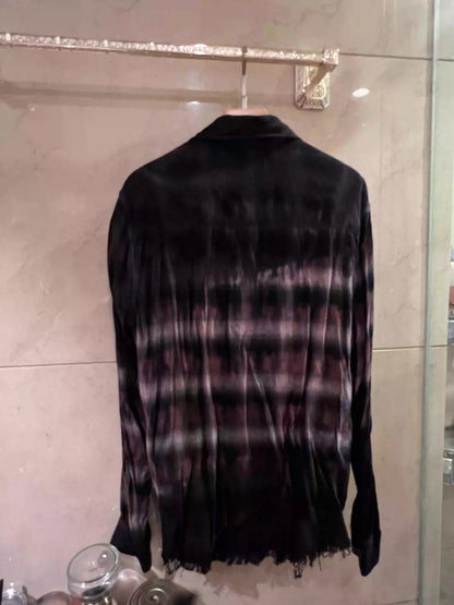 Amiri Flannel Halo Dyed Ruffled Shirt