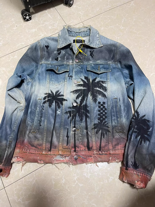 Amiri Coconut Tree Denim Jacket