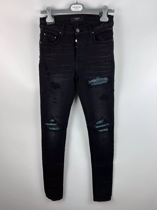 Amiri's new blue cashew flower MX1 jeans