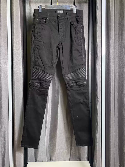 Amiri: Black Zipper Damaged Jeans