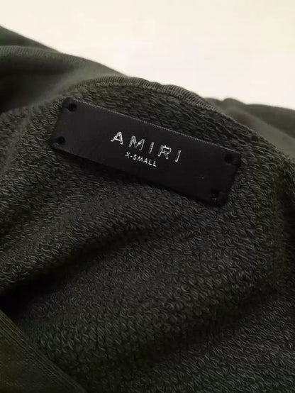 Amiri badge emblem military style hooded sweatshirt