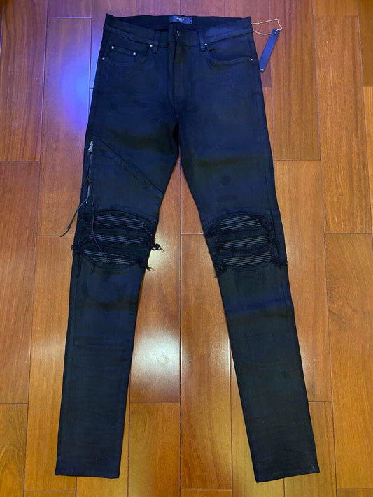 Amiri Classic OG Pure Black Brushed Wax MX2 Jeans