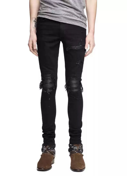 Amiri Classic Splicing MX1 Black Jeans Pants