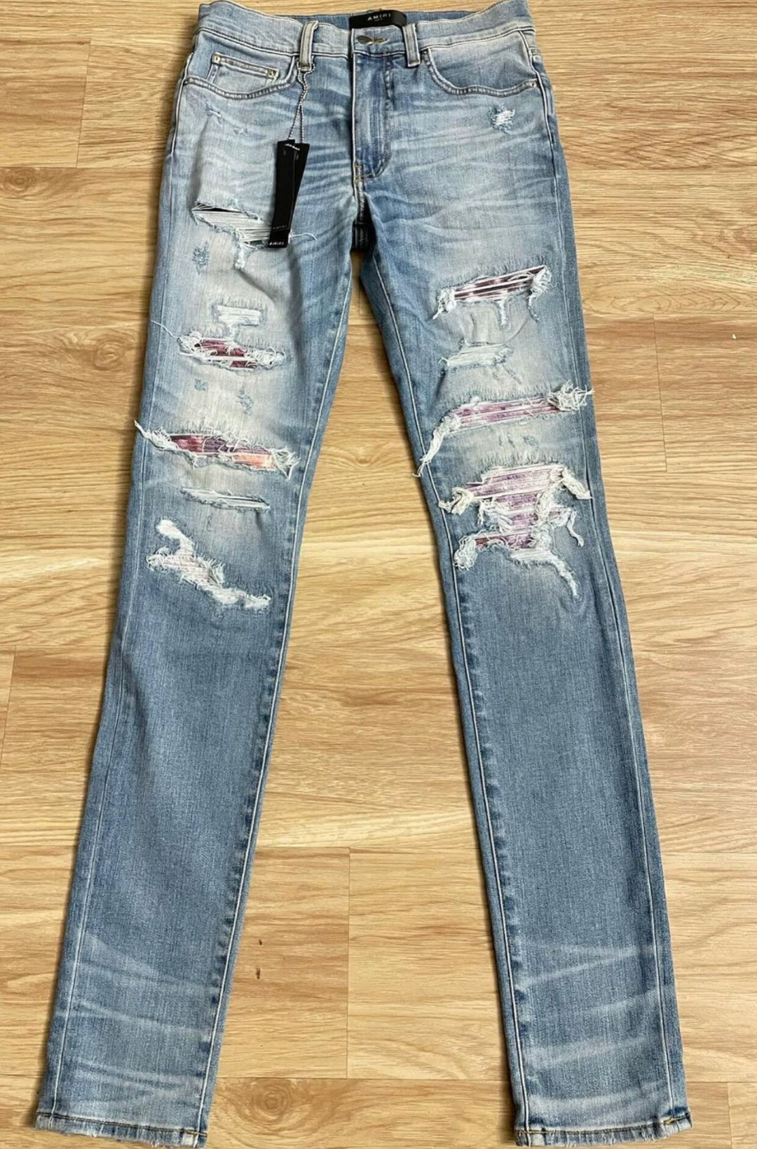 Amiri Classic Limited Edition Rendering Splicing Blue Jeans