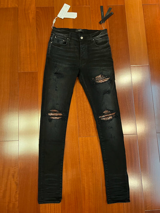 Amiri Classic New Retro Cashew Flower Black Jeans