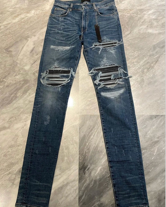 Amiri classic vintage blue patchwork jeans