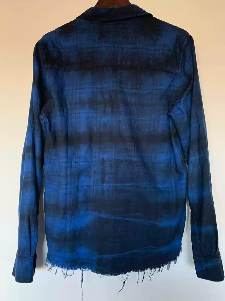 Amiri blue tie dye destroys shirt