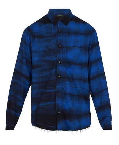 Amiri blue tie dye destroys shirt