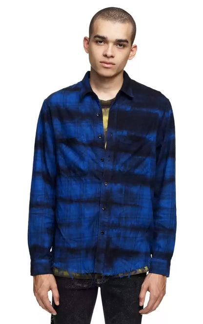 Amiri blue tie dye destroys shirt