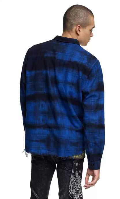 Amiri blue tie dye destroys shirt