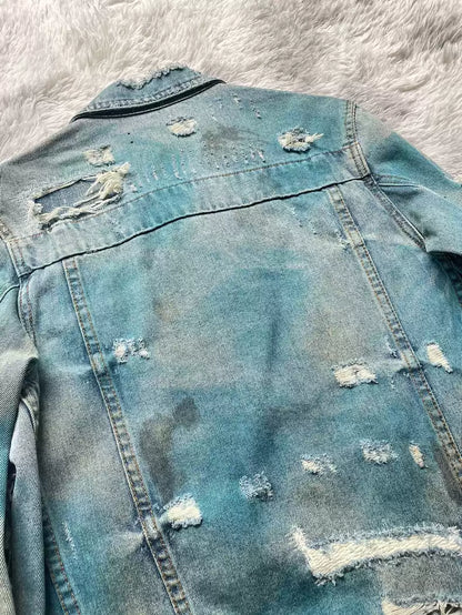 Amiri oil stains denim jacket