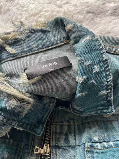 Amiri oil stains denim jacket