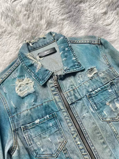 Amiri oil stains denim jacket