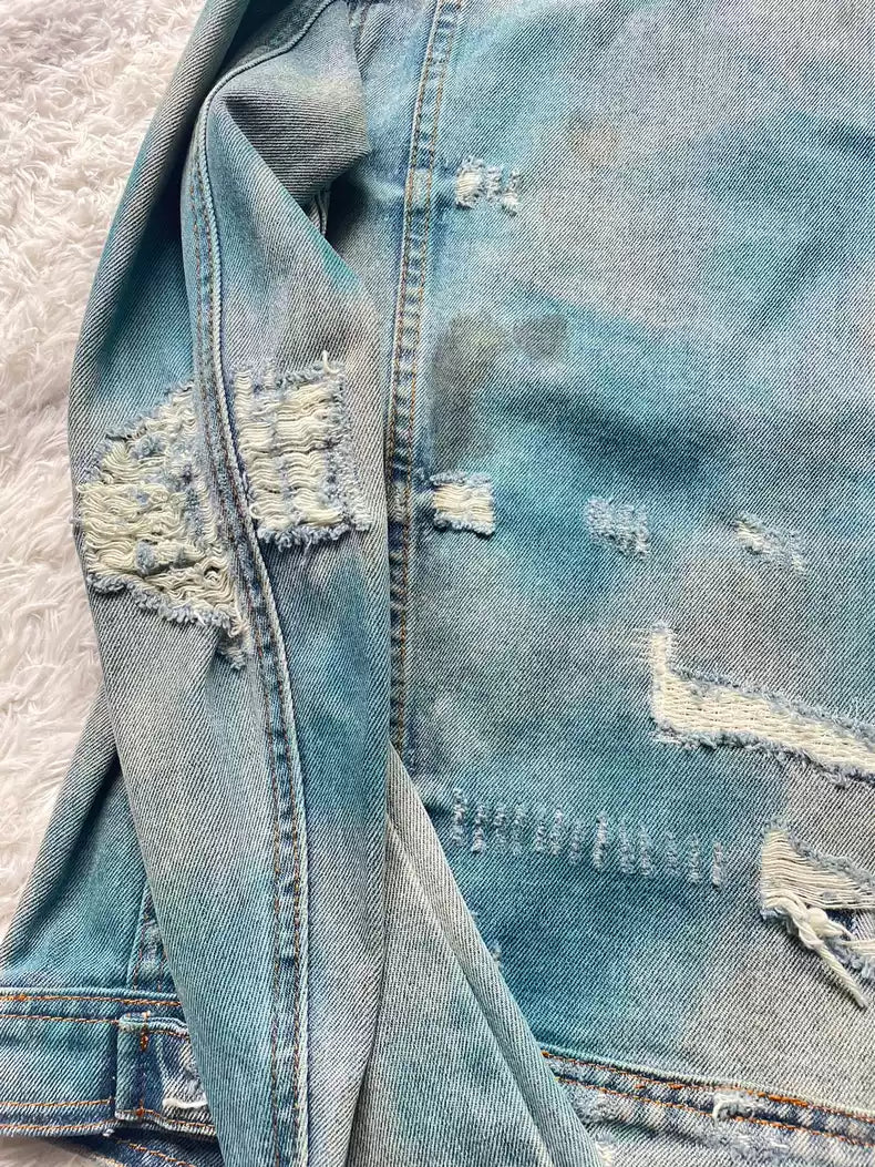 Amiri oil stains denim jacket