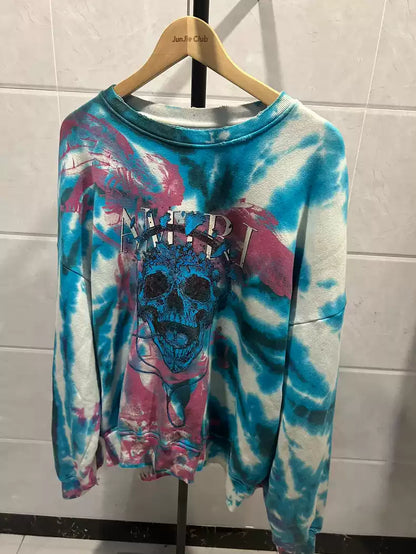 Amiri tie dye skull hoodie