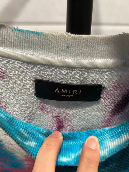 Amiri tie dye skull hoodie