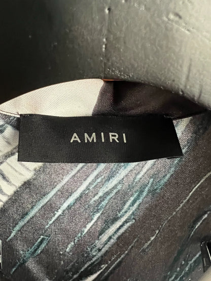 Amiri Weslang co branded black and white silk shirt