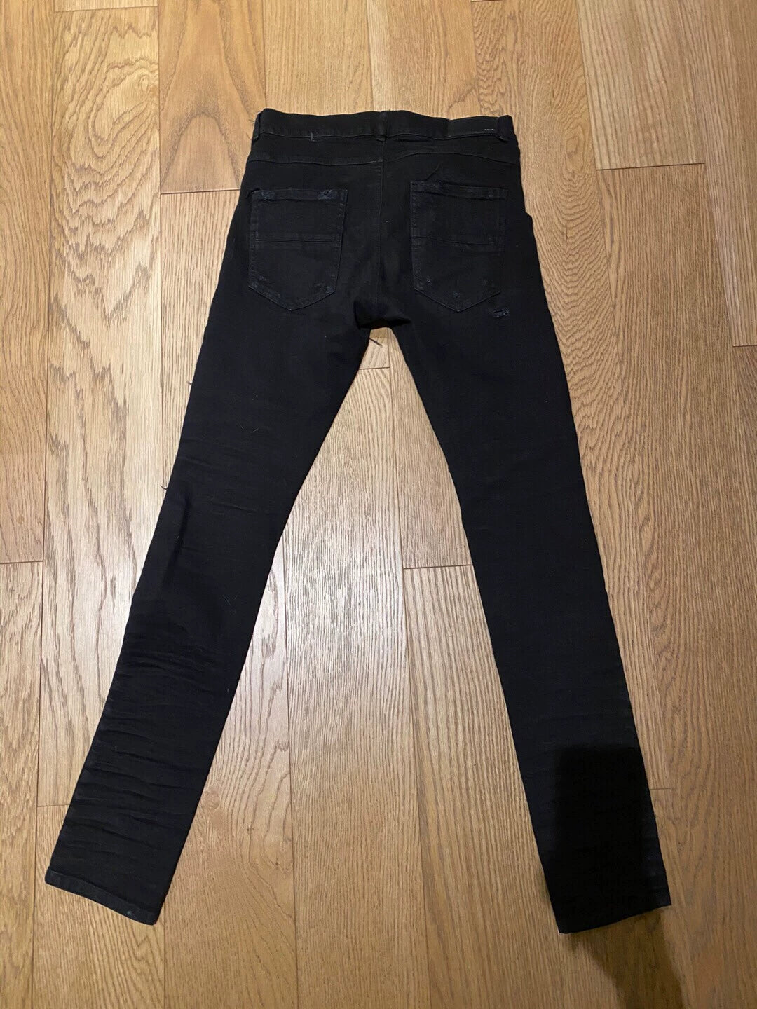 Amiri Classic 15aw Old MX1 Black Splice Leather Jeans