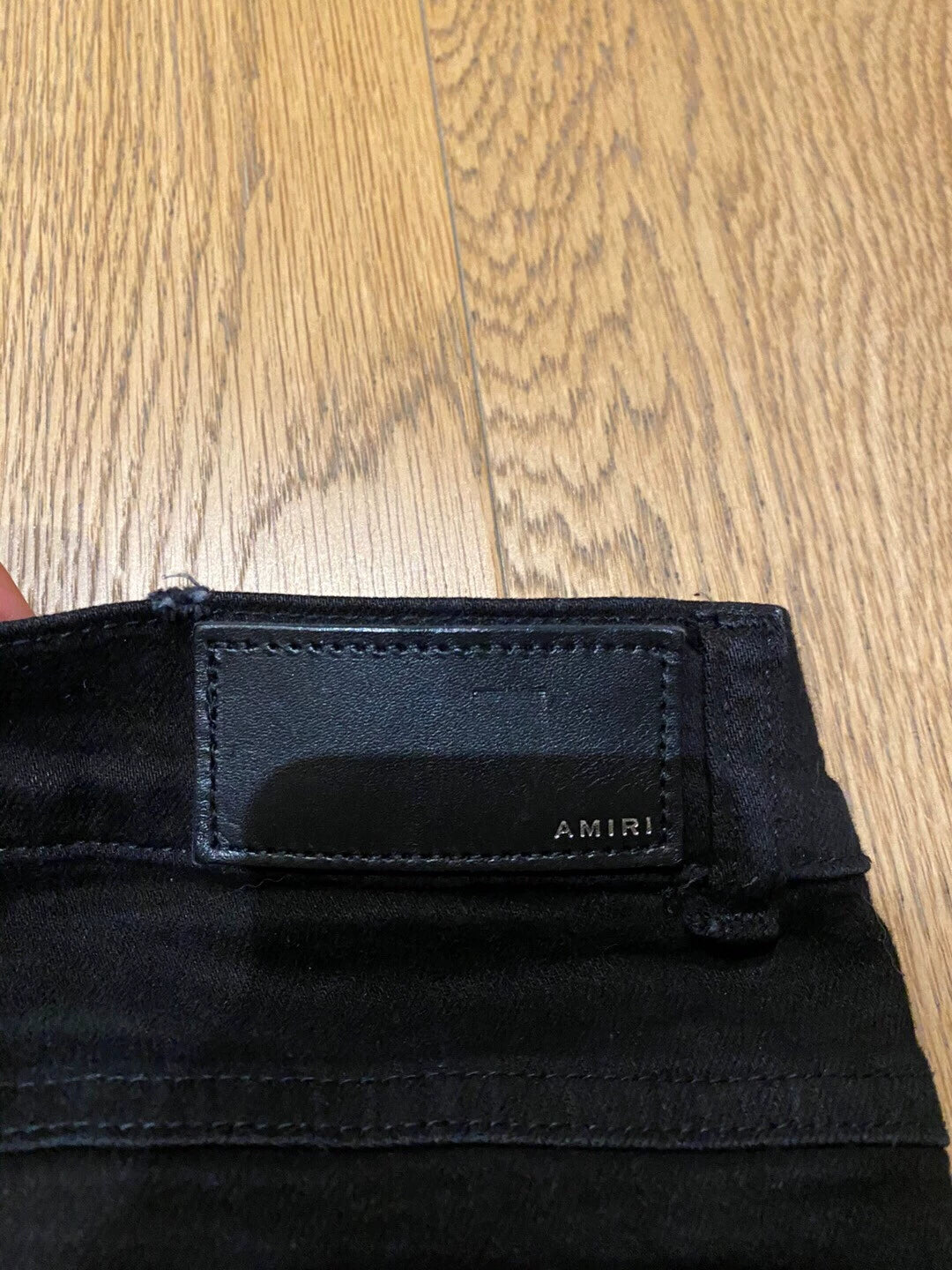 Amiri Classic 15aw Old MX1 Black Splice Leather Jeans