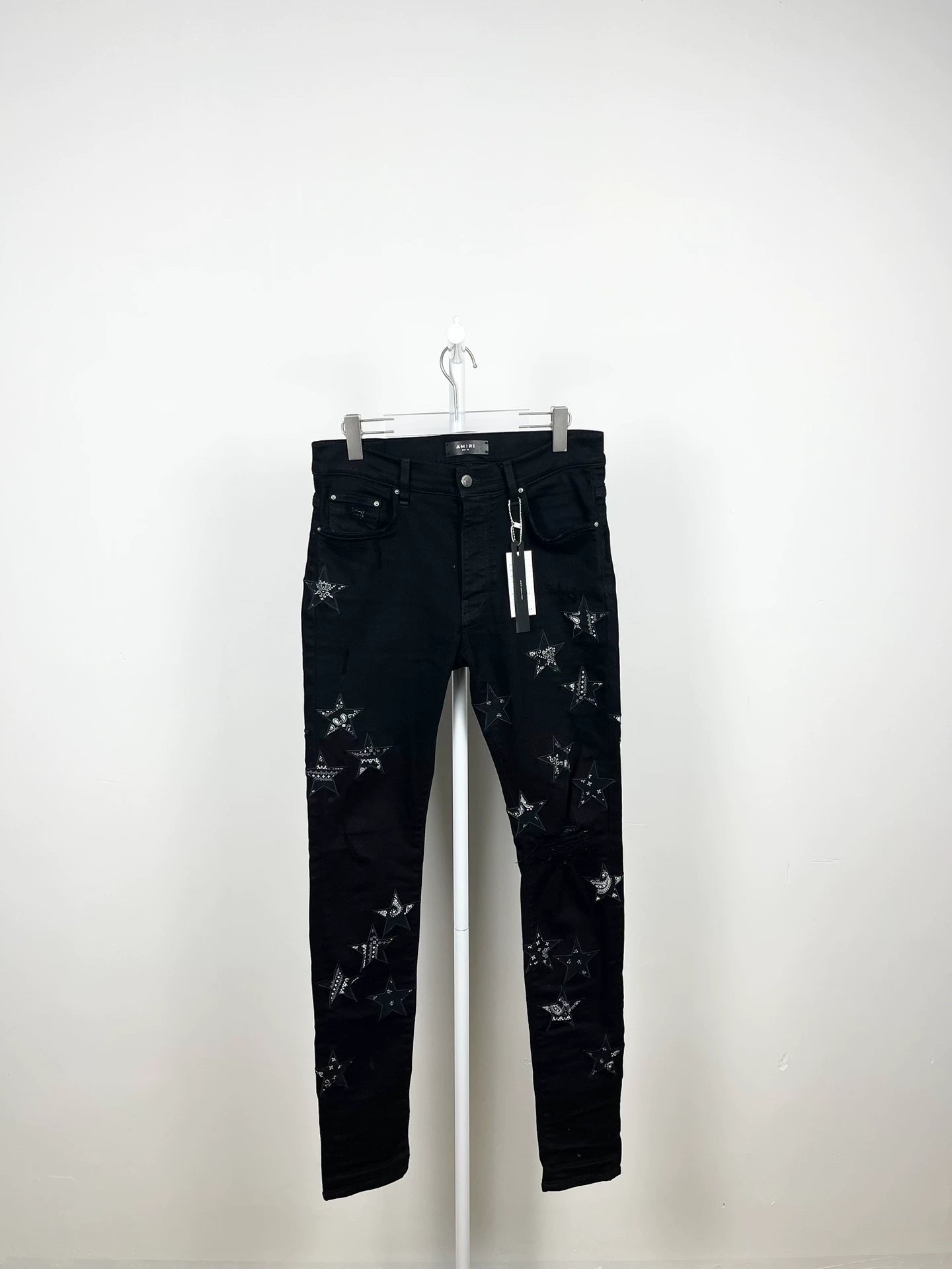 Amiri Black Star Cashew Flower Jeans