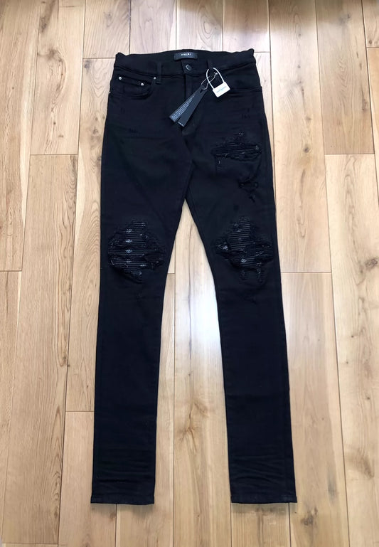 Amiri 17SS first generation cashew flower patchwork jeans