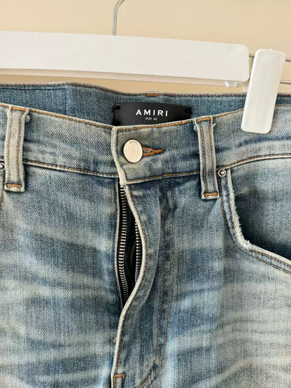 Amiri Classic Rainbow Flower Splicing Jeans