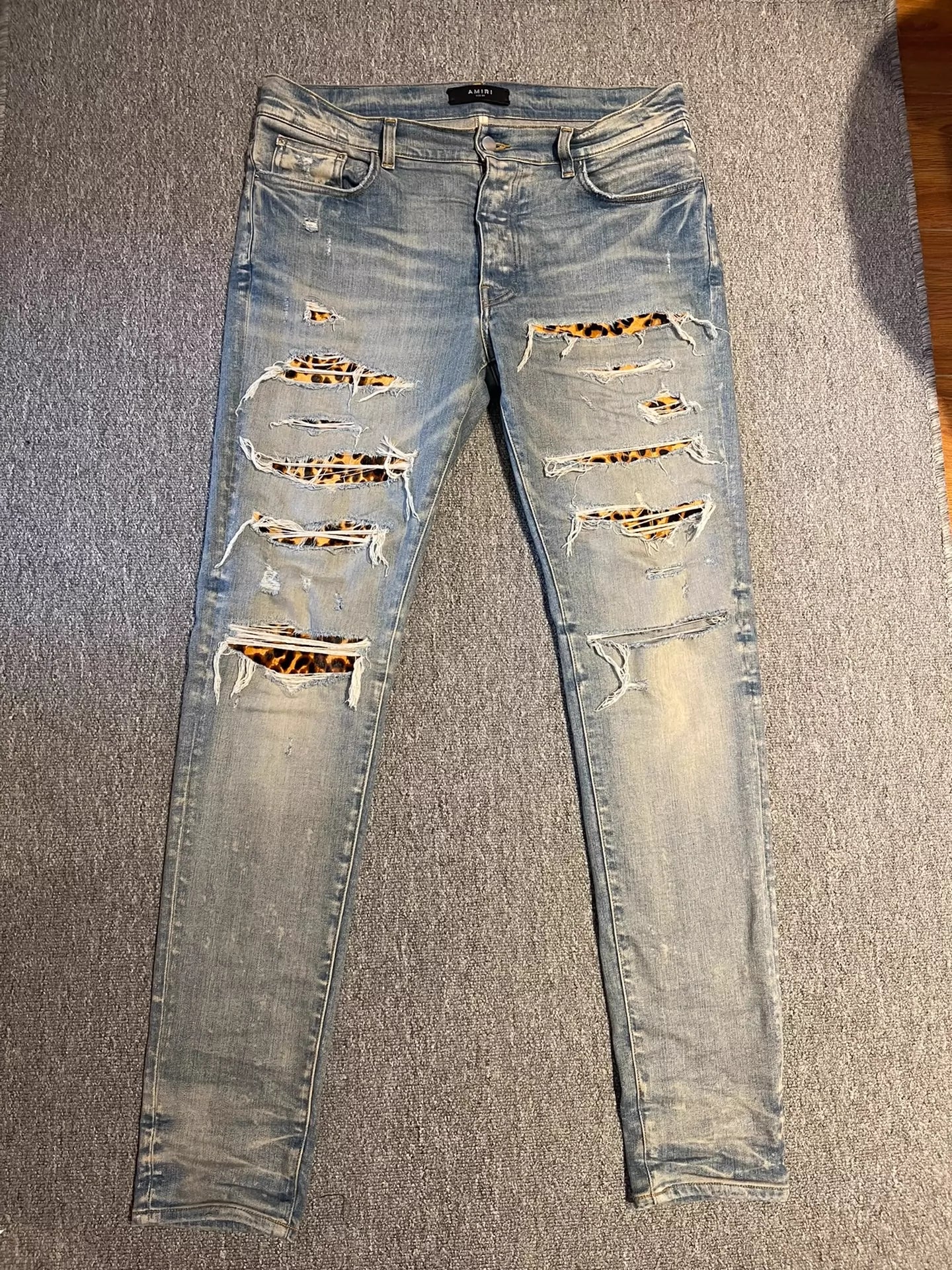 Amiri leopard print jeans