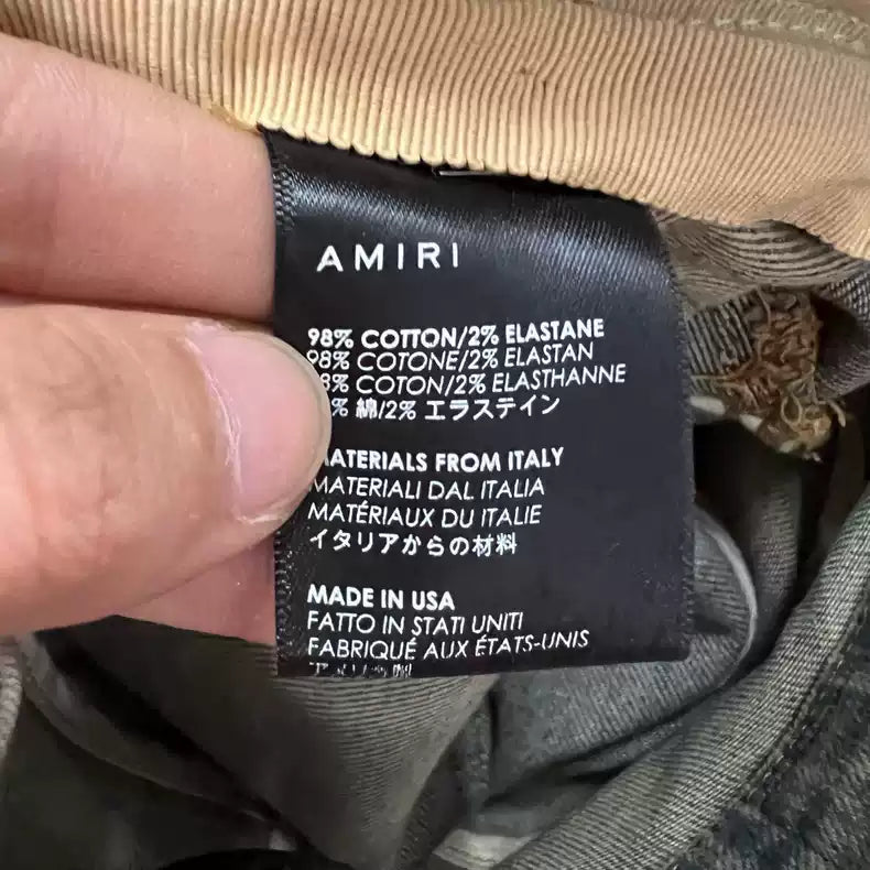 AMIRI Blue Wash Damaged Pants