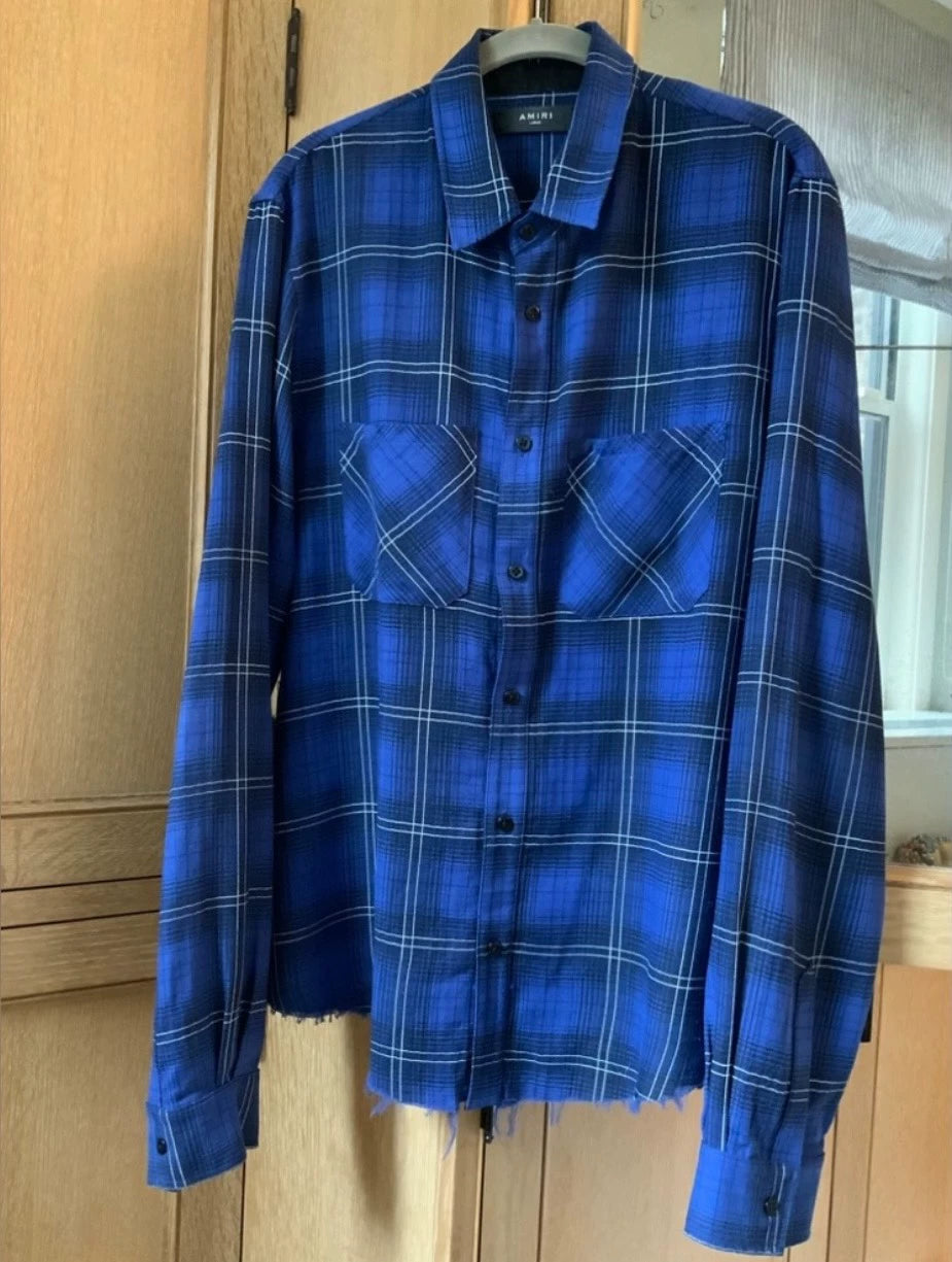 Amiri Blue Grid Shirt