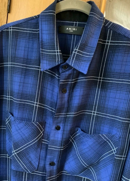 Amiri Blue Grid Shirt