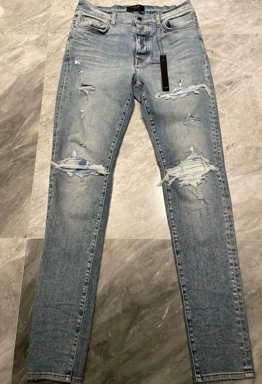 Amiri Classic Art Multi Element Rendering Blue Jeans