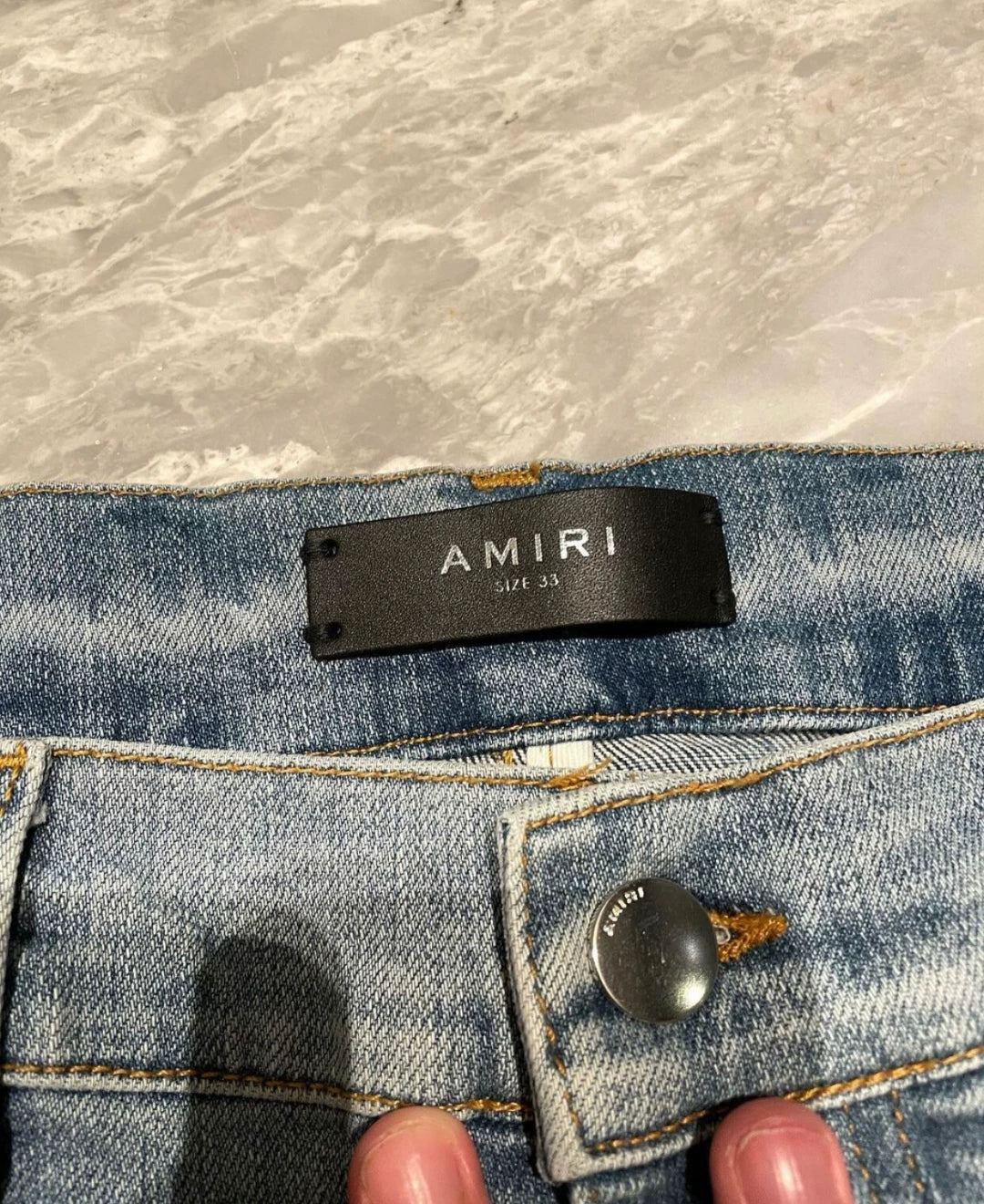 Amiri Classic Art Multi Element Rendering Blue Jeans