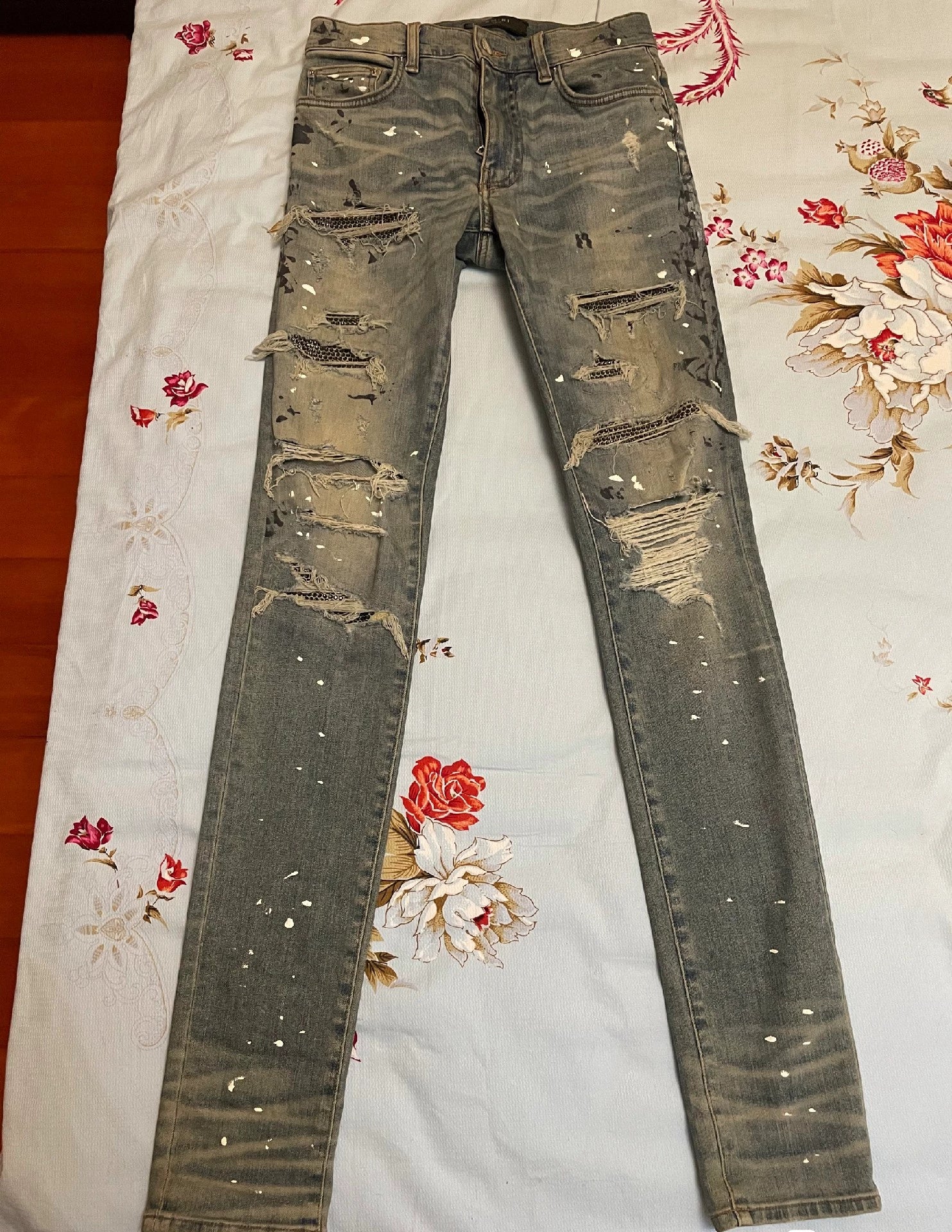 Amiri Splash Blue Diamond Jeans