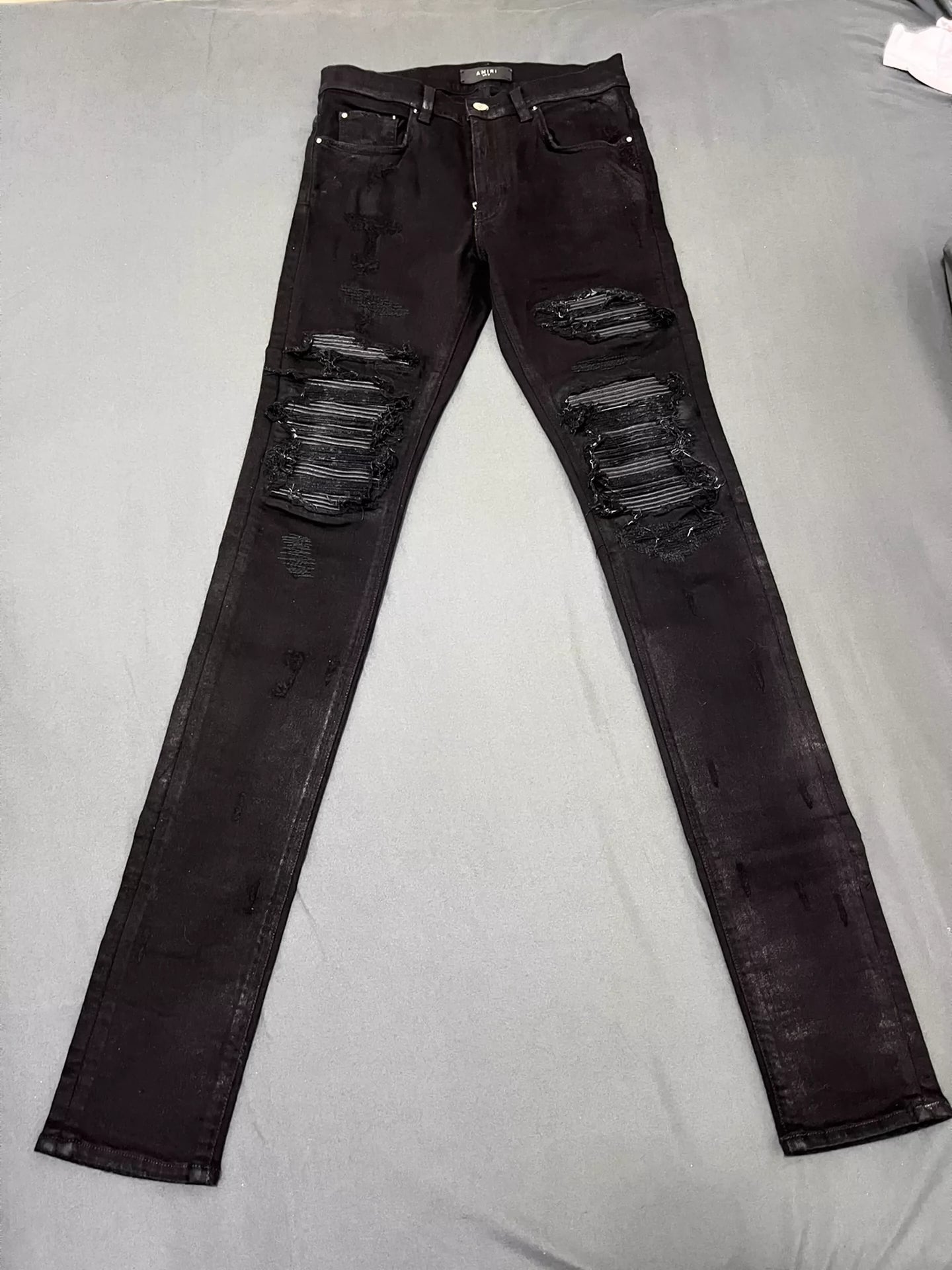 Amiri 16ss Gold Pink MX1 Splice Black Jeans