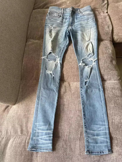 Amiri Blue Big Destruction SLP Jeans