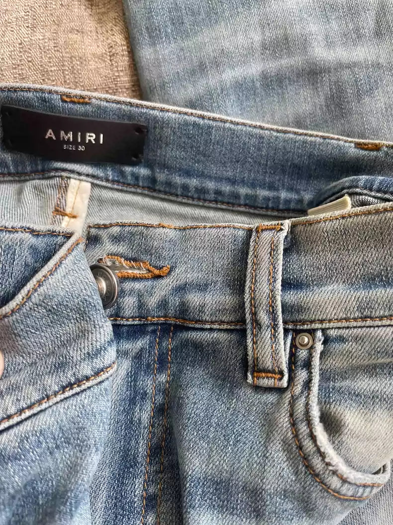 Amiri Blue Big Destruction SLP Jeans