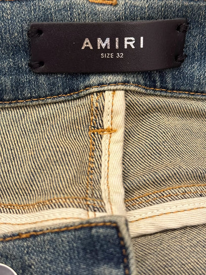 Amiri Blue Cow Knee Piercing Jeans