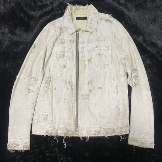 Amiri white oily jacket